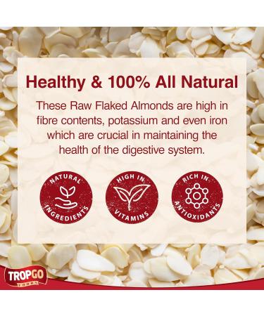 Tropgo Flaked Almonds - Finely Sliced Almond Nuts in a Resealable and Recyclable Tub - Natural Unsalted Peanut Flakes - Protein and Fibre Rich Guilt Free Nut Snack - Healthy Snack for All Ages (140G) - Buy Online on GoSupps.com