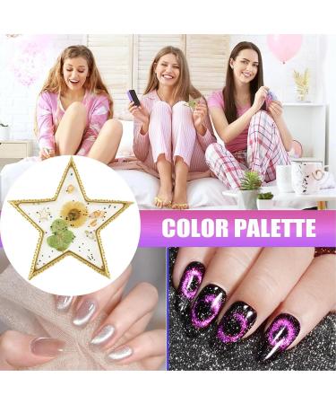 Palette de Vernis Ongles - Palette de Vernis Ongles en R sine avec Bordure Or l gante pour Salon - Plateau R sin l gant Bord Dor pour Pratique Gel Manucure Salon Domicile Pentacle - Buy Online on GoSupps.com