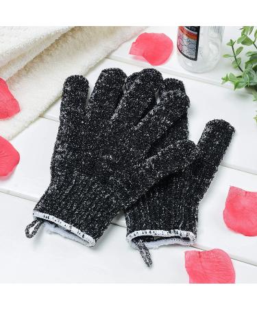 Exfoliating Shower Gloves - 4 Pairs (8 Pcs) Premium Body Scrubber for Spa, Massage & Dead Skin Removal - Deep Cleaning Black - Buy Online on GoSupps.com