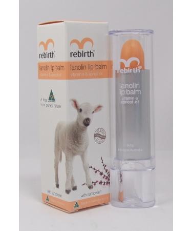 Rebirth Lanolin Lip Balm with Vitamin E, Apricot Oil & Sunscreen - Product of Australia - Buy Online on GoSupps.com