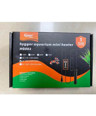 Hygger 50W Mini Aquarium Heater with Digital Display | Betta & Turtle Safe for 45L Freshwater Tanks - International Shipping Available - Buy Online on GoSupps.com
