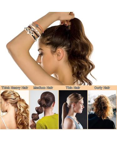 VAIPI 38Pcs Boho Hair Ties Bracelets for Women - 4 Styles Ponytail Holders for No Damage Braids, Thick Hair, and Ponytails - Soft & Stylish - Buy Online on GoSupps.com