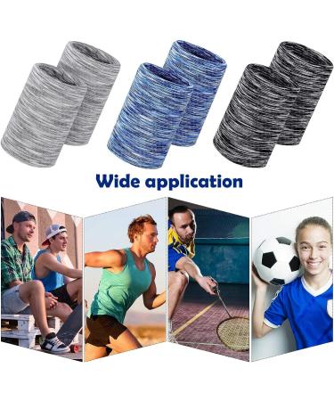 6 Pairs Cooling Wristbands for Men Women - Ice Sweat Absorbing Athletic Exercise Bands in Gray, Blue, Black - Ideal for Gym, Yoga, Sports - Buy Online on GoSupps.com