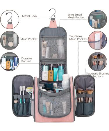 Women's Pink Large Travel Hanging Toiletry Bag - Cosmetic Organizer - Buy Online on GoSupps.com