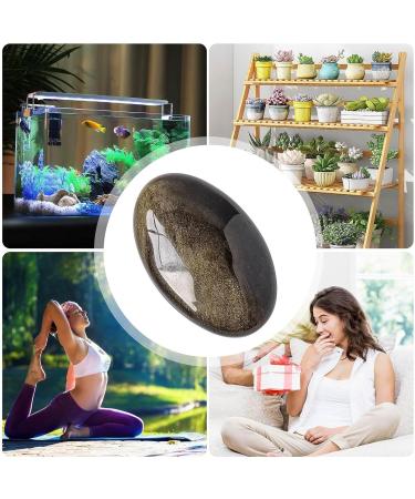 Obsidian Crystal | Meditation Reiki Energy Stone - Natural Tumbled Polished Crystals Stones Tiger Eye Oval Palm Pocket Stones Meditation Reiki Energy Stone - Buy Online on GoSupps.com