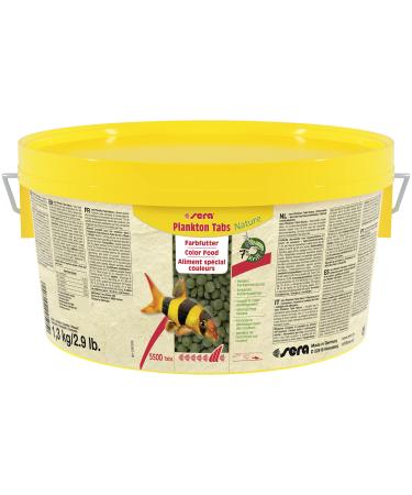 Sera Plankton tabs Nature 1.3 kg (2.2 l) - falling feed tablets with 7% krill for natural color development feed tablets aquarium ray feed 1.3 kg (1 Pack) tablets