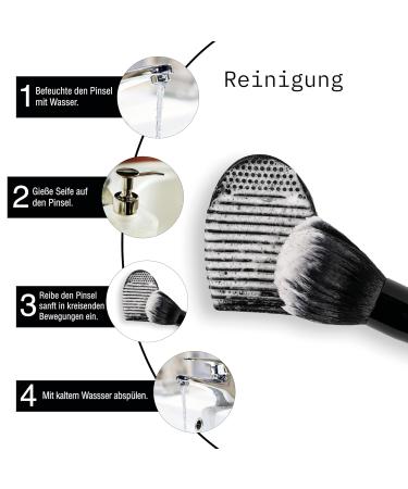 Premium Black Make-Up Brush Set | Egg Cleaner Face Peeling Hyaluron Lips Massage Eyeliner & Eyeshadow Tools - International Shipping Available - Buy Online on GoSupps.com