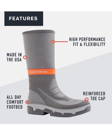 Grundens DECK-BOSS Boot | Waterproof and Durable | Grey - Size 11 - Buy Online on GoSupps.com