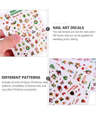 5 Sheets Nail Art Stickers Winter Stickers for Kids Xmas Nail Stickers Decorative Fingernail Stickers Holiday Fingernail Decals Manicure Decals Accessories Christmas Child - Buy Online on GoSupps.com