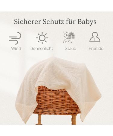 Mamimami Home Collection: Organic Cotton Multi-Purpose Silent Apron & Scarf - Soft Breastfeeding Cover & Sun Protection for Strollers (Beige) - Buy Online on GoSupps.com