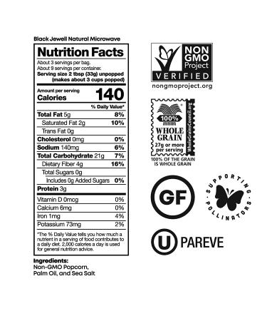 Black Jewell Gourmet Microwave Popcorn - Healthy Natural Snack, 10.5 oz (Pack of 6) - Buy Online on GoSupps.com