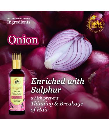 Indie Earth Kesharth Hair Oil - Anti-Grey Solution with Ridge Gourd & Onion - 40+ Natural Ingredients - Buy Online on GoSupps.com