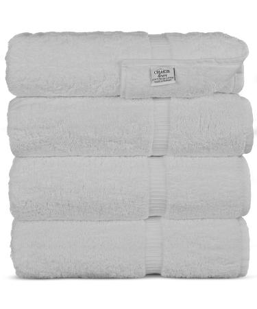 Chakir Turkish Linens Turkish Cotton Luxury Hotel & Spa Bath Towel  Bath Towel - Set of 4  White Bath Towel - Set of 4 White