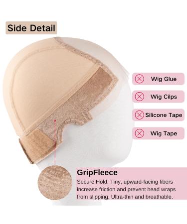 Lace Wig Grip Cap for Women - 4x5 Transparent Swiss Lace Non-Slip Wig Gripper Light Brown Stocking Dome Cap with Built-In Elastic Headband - Buy Online on GoSupps.com