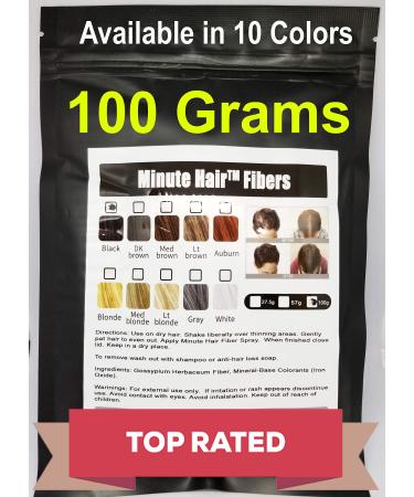 Hair Building Fibers 100 Grams (3.5 oz) Minute Hair Refill Hair Loss Concealer That You Can Use for Your Bottles From Competitors Like Toppik, Xfusion (Black)