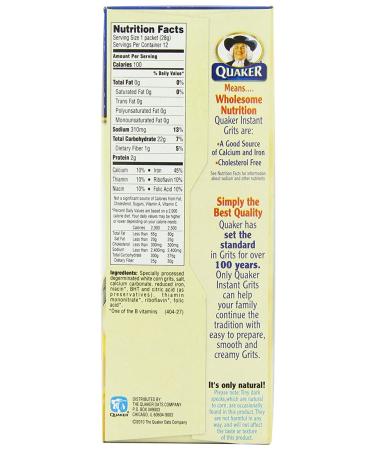 Quaker Instant Grits 340g x 2 - Quick & Delicious Breakfast Option - Buy Online on GoSupps.com