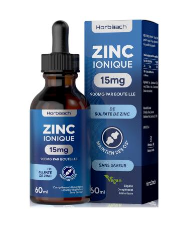 Zinc Dietary Supplement in Drops 15mg | Premium Liquid Zinc Sulphate | High Dosed | Liquid Ionic Zinc | by Horbaach