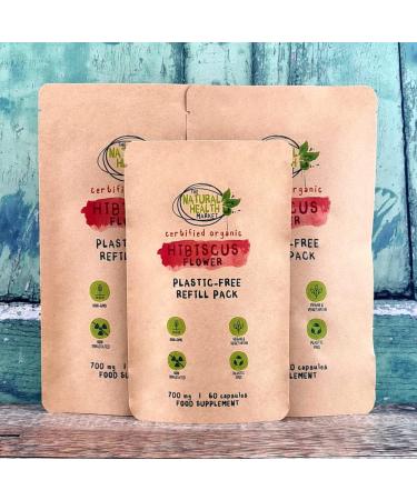 Soil Association Certified Organic Hibiscus Flower 700mg Capsules - 90 Capsule Pouch | The Natural Health Market - Buy Online on GoSupps.com