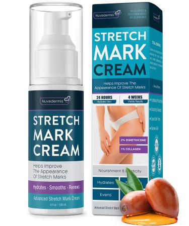 Stretch Mark Cream - Prevention & Remover of StretchMarks - Maternity & Pregnancy Skin Care - Collagen, Jojoba & Olive Oil, Allantoin - Belly Lotion for Pregnant Women - Hydrates,Smoothes,Renews 4 oz