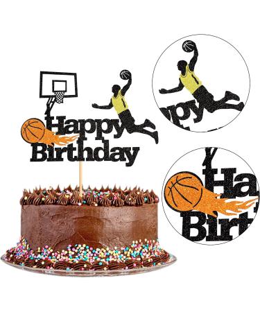 Basketball Cake Attachment - Happy Birthday Shield & Player Decorations for Sports-Themed Parties - Buy Online on GoSupps.com