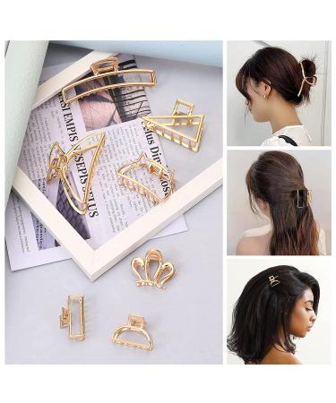 15 Pack Metal Gold Hair Clips for Women - Non-Slip Claw Clips for Styling Thick and Thin Hair - Strong Hair Accessories for Women & Girls - Buy Online on GoSupps.com