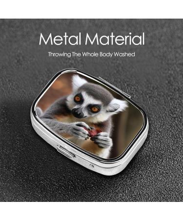 Monkey Lemur Cute Pill Case - 2 Compartment Travel Organizer & Small Pill Box for Purse - Perfect Travel Gift - Buy Online on GoSupps.com