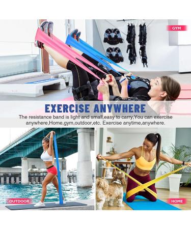 Resistance Bands Set for Physical Therapy & Strength Training - Elastic Bands for Yoga, Pilates & Stretching - 4.9ft, with Different Strengths - Blue/Yellow/Pink - Buy Online on GoSupps.com
