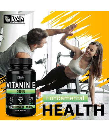 Vitamin E Softgels (400 IU) 240ct - Immune Health & Antioxidant Support - 240 Day Supply - Buy Online on GoSupps.com
