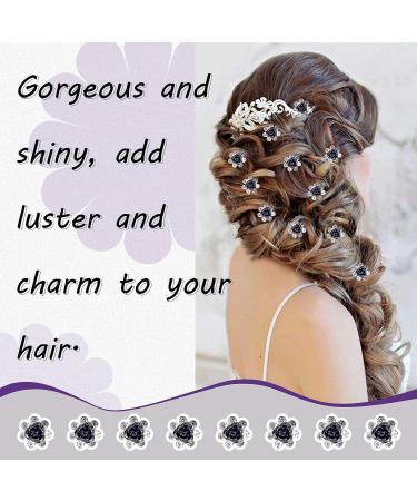 Swpeet 40Pcs Black U-Shaped Crystal Hair Pins & Clips Set - Bridal Wedding Hair Accessories with Storage Bag - Buy Online on GoSupps.com