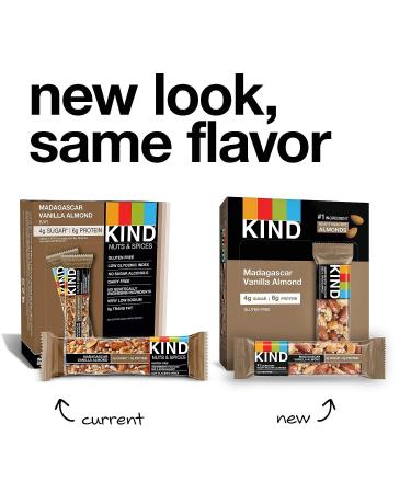 KIND Bars Madagascar Vanilla Almond 1.4oz 12 Count - Gluten Free & Low Sugar - Buy Online on GoSupps.com