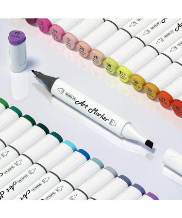 Shuttle Art 51 Colors Dual Tip Alcohol Based Art Markers with Case - Perfect for Illustration and Adult Coloring - Buy Online on GoSupps.com