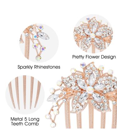 inSowni Luxury Glitter Jeweled Hair Combs - 6 Pack Gold Metal Hair Accessories for Women and Girls - Buy Online on GoSupps.com