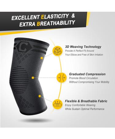 CAMBIVO 2 Pack Knee Brace (Black XL) & 2 Pack Elbow Brace (Black L) - Support and Compression for Joints - Buy Online on GoSupps.com