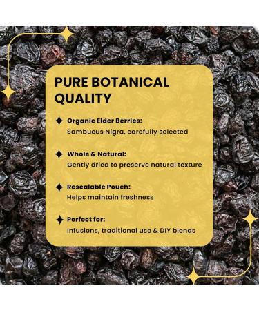 Herb To Body Organic Elderberry Dried Whole - 4oz Wildcrafted Sambucus Elderberry for Syrup, Teas, and Herbal Recipes 1 Count (Pack of 1) - Buy Online on GoSupps.com
