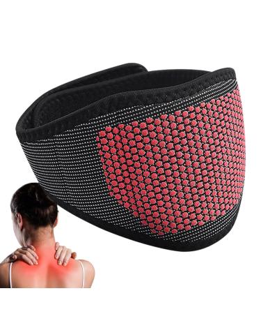 Juzinqu magnetic neck wrap-magnetic wormwood warmer made of fiber portable neck support for relieving fatigue warm unisex neck and shoulder protection black-red dot point