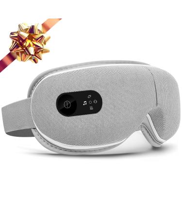 Eye Massage with Heat Bluetooth Music Eye Mask Improve Sleep Smart Heated Eye Care Device for Eye Relief Reduce Eye Strain Dry Eye for Birthday Gifts Ideal Gifts for Men & Women Grey