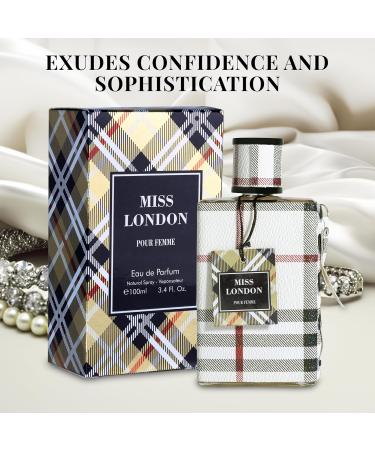 Miss London for Women Eau De Parfum - Honeysuckle Rose Jasmine Peony - Elegant Blends with Floral Citrus & Woody Note - Fresh & Feminine Scent - 100ml Bottle for Daily Wear & Special Occasions - Buy Online on GoSupps.com