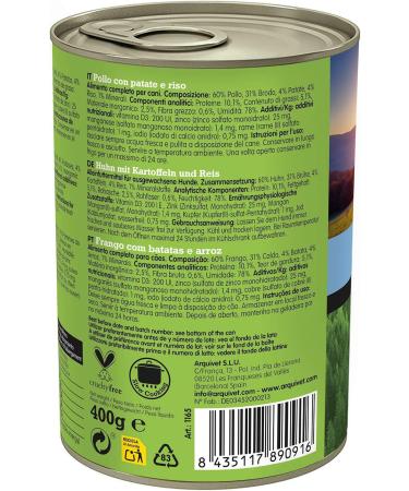 ARQUIVET Pack 6 units - Senior & Light - Chicken with Potatoes and Rice - 400 g - Wet food for Dogs - All Breeds - Buy Online on GoSupps.com