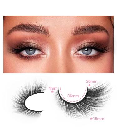 Zenotti L Curl Natural Look False Eyelashes - Wispy Cat Eye Strip Lashes for Fluffy Volume - Faux Mink Extensions for Fox Eye Look - Buy Online on GoSupps.com