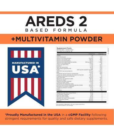 Viteyes AREDS 2 Powder + Multivitamin | Macular Protection Drink with Lutein & Zeaxanthin | Orange Flavor | 90 Scoops - Buy Online on GoSupps.com
