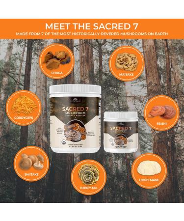 Naturealm Sacred 7 Mushroom Extract Powder 8 oz - Organic Herbal Nootropic Supplement - Buy Online on GoSupps.com