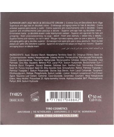 Superior Anti-Age Neck and Decollete Cream by Tyro for Unisex - 1.69 oz Cream - Buy Online on GoSupps.com