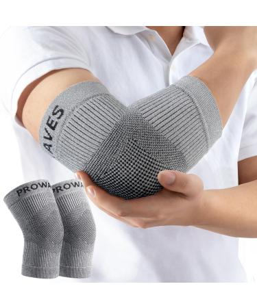 ProWaves Germanium-carbon-decent bandage 2 pieces compression elbow bandage for men & women tennis arm bandage elbow support for tennis arm golferarm arthritis joint pain S