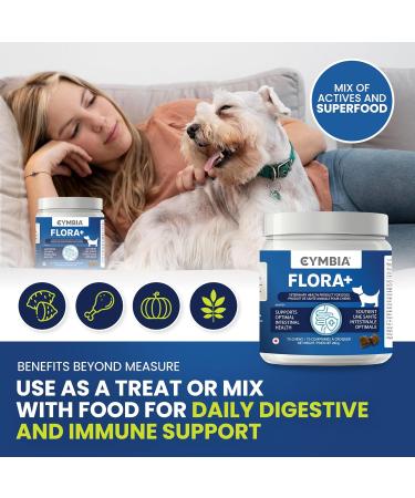 Cymbia Flora+ Microflora Digestive Health Supplement for Dogs - Prebiotics & Probiotics for Dogs - Supports Gut Health & Immune System - Active Blend Floramuno Boost+ Approx. 70 Days Supply - Buy Online on GoSupps.com