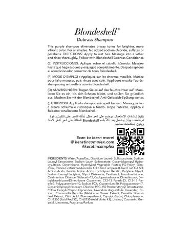 Keratin Complex Blondeshell Debrass Shampoo 33.8 Fl Oz - Hair Care for Blonde Hair - Buy Online on GoSupps.com