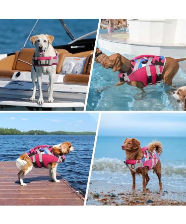 Kuoser Life Jacket for Dogs - Durable & Buoyant Dog Vest for Small Medium & Large Breeds - High Security Pink Swimming Vest - Buy Online on GoSupps.com