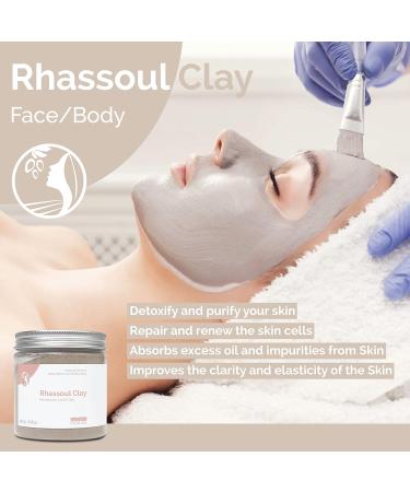 Fatima's Garden Rhassoul Clay - 100% Natural Moroccan Clay Powder for Face, Hair & Hammam - Vegan Cruelty-Free - 8.8oz / 250g Pack - Buy Online on GoSupps.com