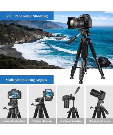 Professional Heavy Duty Camera Tripod Stand - Compatible with DSLR, Canon, Nikon, iPhone - Max Load 15 LB - Black - Buy Online on GoSupps.com
