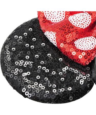 Mouse Ears Bow Headbands Shiny Bows Glitter Party Decoration Cosplay Costume for Kids Girls Women Princess Party Decorations Cosplay (Black+Red)) 3 - Buy Online on GoSupps.com