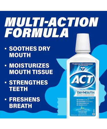 Act Dry Mouth Anticavity Fluoride Mouthwash with Xylitol - Alcohol Free, Soothing Mint - 33.8 fl oz - Buy Online on GoSupps.com